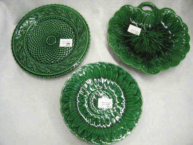 Appraisal: Majolica Green Pottery Plates two are Wedgwood