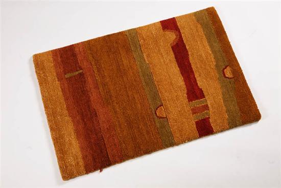 Appraisal: MORNING STRIPE Nepal th century Brown ground ' x '