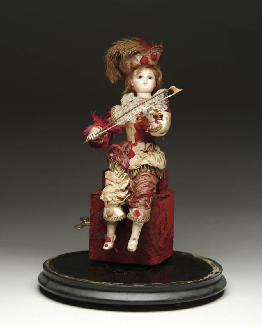 Appraisal: FRENCH VIOLINIST AUTOMATON Late th Century Man dressed in medieval