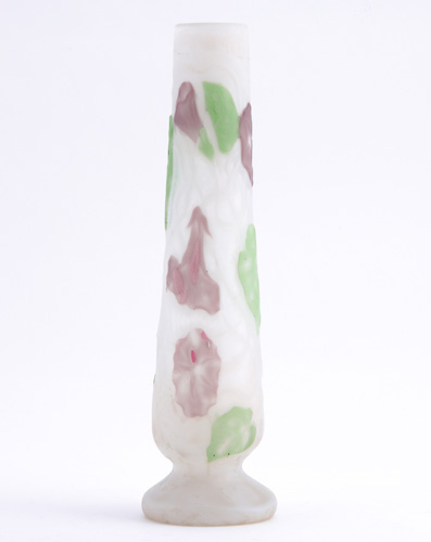 Appraisal: EMILE GALLE Artistic cameo glass vase patterned with morning glory