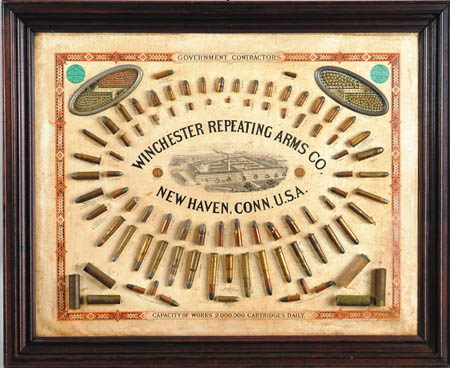 Appraisal: EXTREMELY RARE MODEL WINCHESTER CARTRIDGE BOARD Winchester's second cartridge board