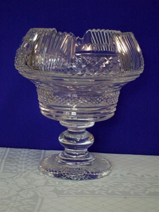 Appraisal: Waterford crystal vase with cut decoration knopped stem on round