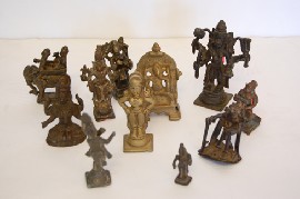 Appraisal: COLLECTION OF INDIAN BRONZE AND ALLOY DEITY FIGURES TH -