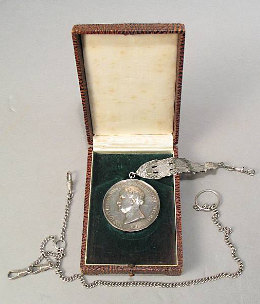 Appraisal: A Prussian Commemorative Lifesaving Medal configured as a watch chain