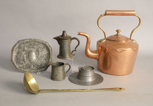 Appraisal: Six pieces of miscellaneous metalware th c and th c