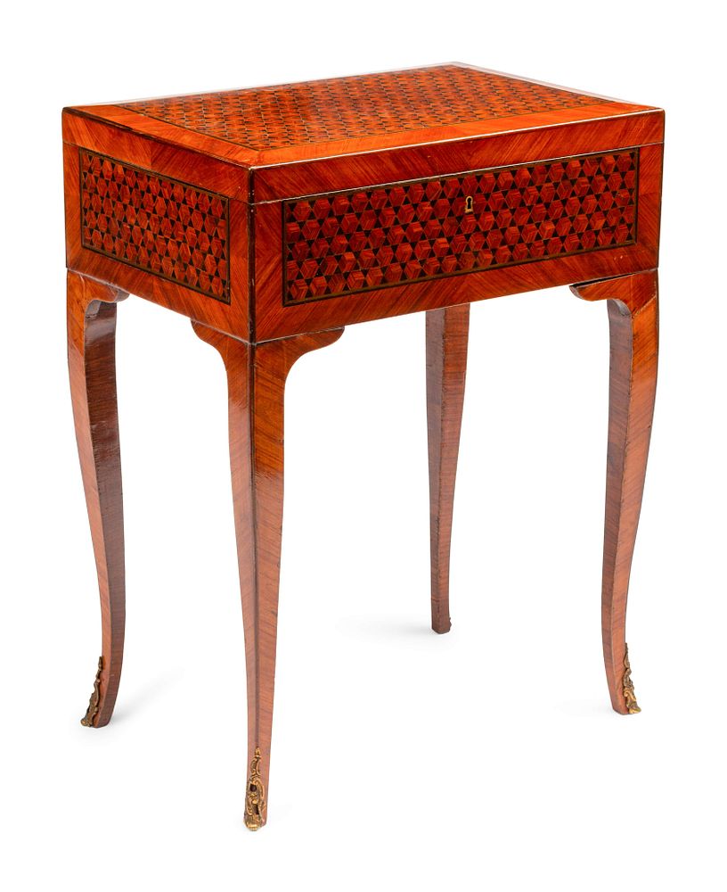 Appraisal: A French Parquetry Dressing Table A French Parquetry Dressing Table