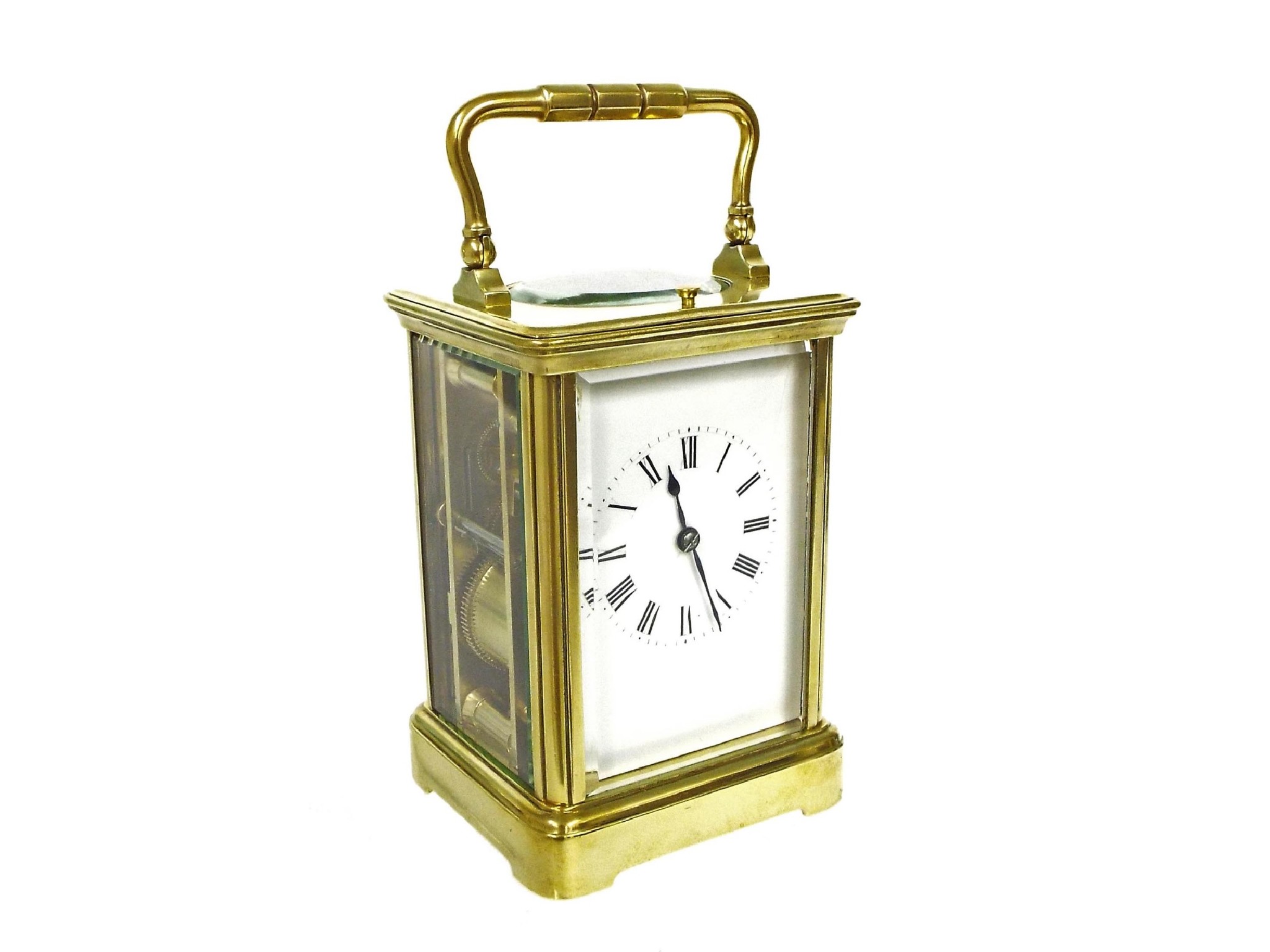 Appraisal: French repeater carriage clock striking on a gong the back