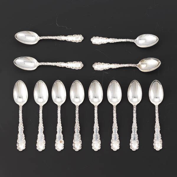 Appraisal: TWELVE R WALLACE SONS MFG CO STERLING SILVER TEASPOONS Twelve