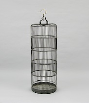 Appraisal: Antique Bird Cage Asian ca early th Century Thin reeds