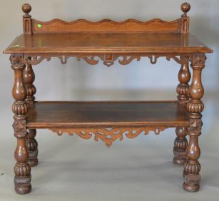 Appraisal: Victorian oak server with carved aprons ht in lg in