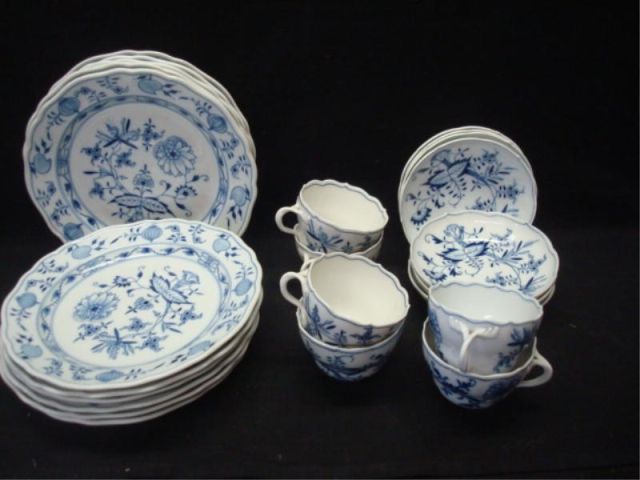 Appraisal: MEISSEN Lot of Blue Porcelain plates cups saucers Signed on