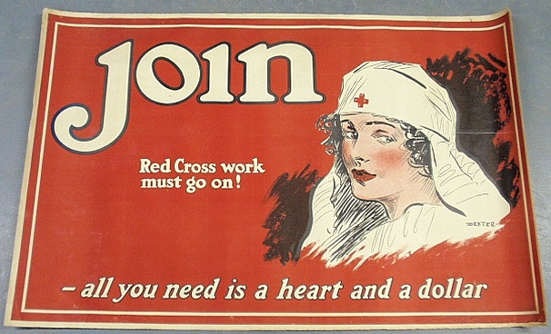 Appraisal: - World War I Red Cross poster JOIN- Red Cross