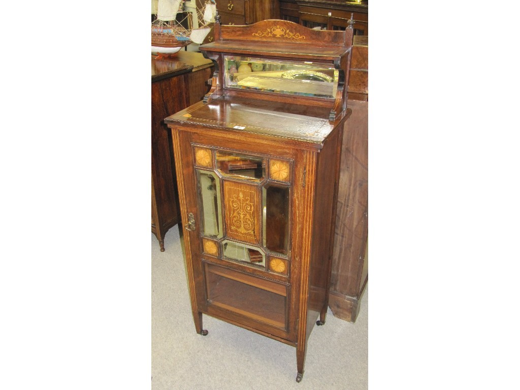 Appraisal: Edwardian rosewood inlaid music cabinet