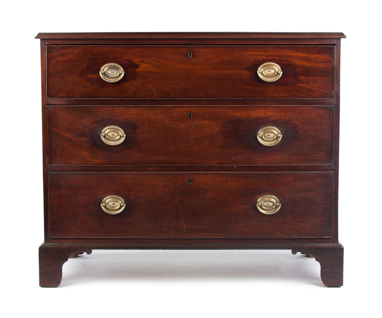 Appraisal: George III mahogany chest circa flat top with molded edge