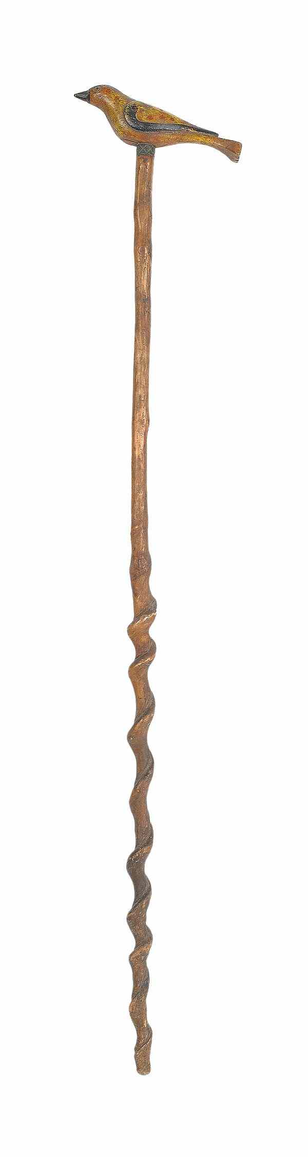 Appraisal: Schtockschnitzler Simmons Southeastern Pennsylvania active - carved cane with a