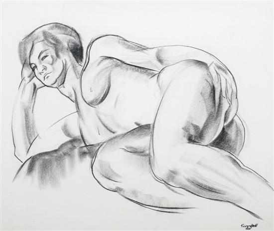 Appraisal: George Bell - Reclining Nude charcoal signed 'George Bell' lower