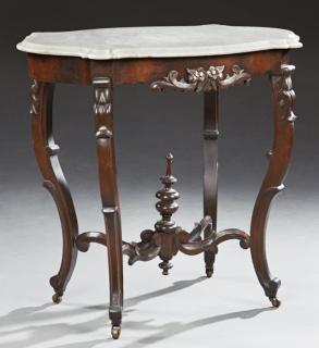 Appraisal: American Victorian Carved Mahogany Marble Turquois American Victorian Carved Mahogany