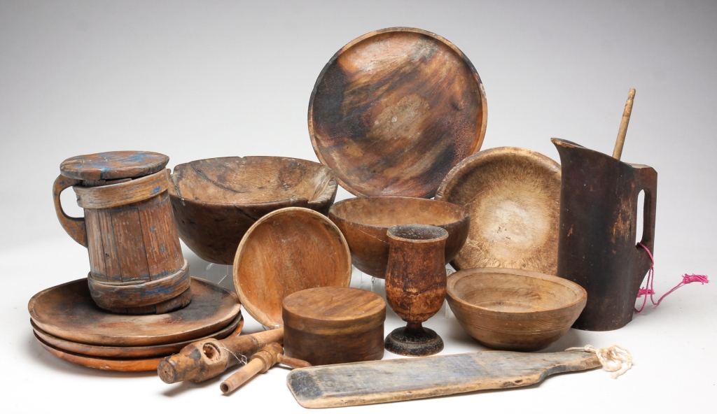 Appraisal: GROUP OF KITCHEN WOODENWARE Mostly American mid th- th century