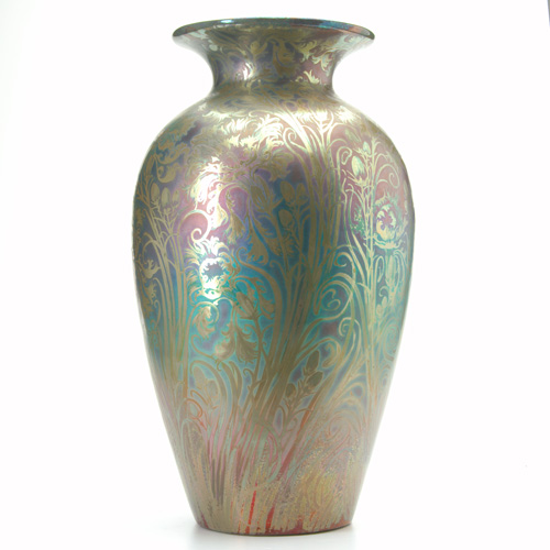 Appraisal: WELLER Sicard fine and large floor vase extensively decorated with