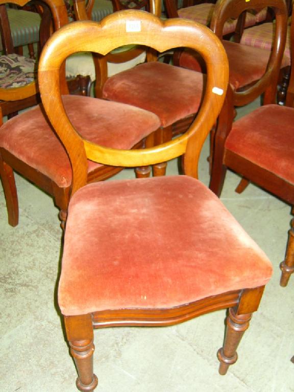 Appraisal: A set of six late Victorian mahogany balloon back dining