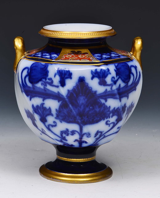 Appraisal: William Moorcroft British - Aurelian Ware two handled vase made