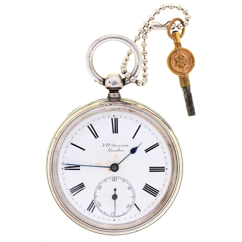 Appraisal: A silver lever watch 'The Ludgate' J W Benson Patent