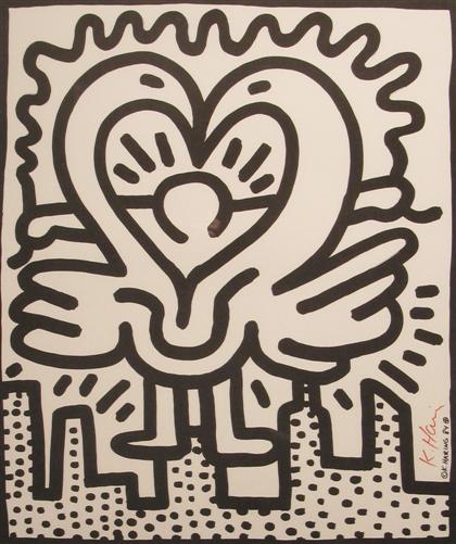 Appraisal: KEITH HARING american - KUTZTOWN CONNECTION signed in red ink