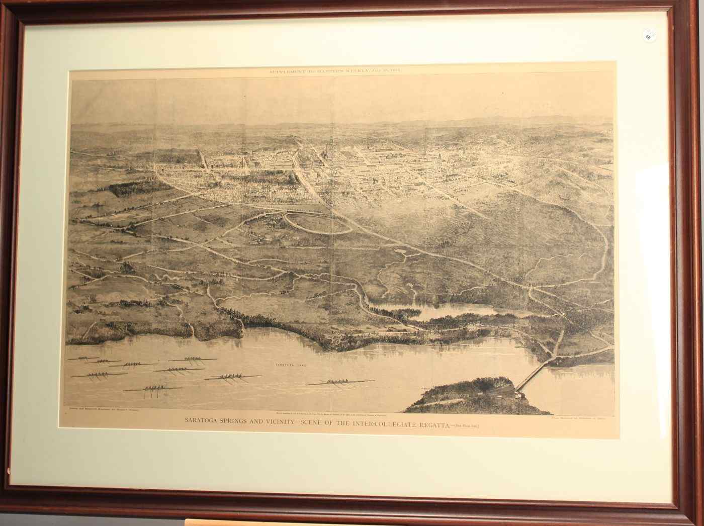 Appraisal: MAP OF SARATOGA SPRINGS AND VICINITYBlack and white lithograph Scene