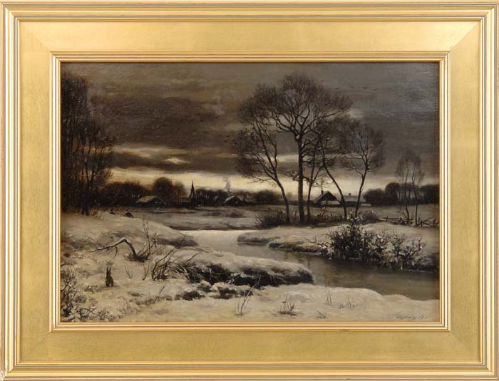 Appraisal: WILLIAM CROTHERS FITLER American - WINTER NIGHT SOLITUDE Oil on