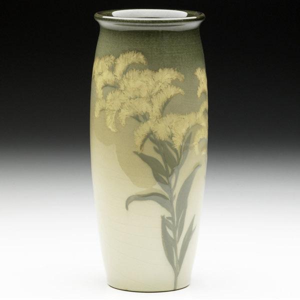 Appraisal: ROOKWOOD Iris glaze vase painted by Olga G Reed with