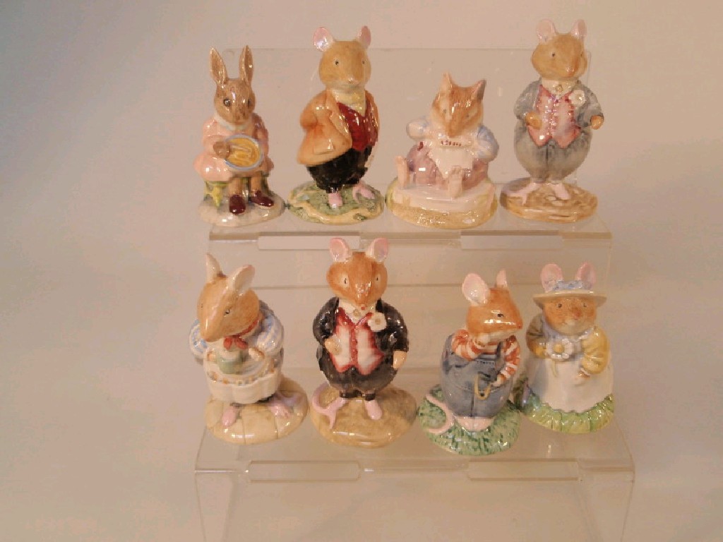 Appraisal: Royal Doulton figures Primrose Woodmouse Dusty Dogwood Buntie Bunnykins Mr