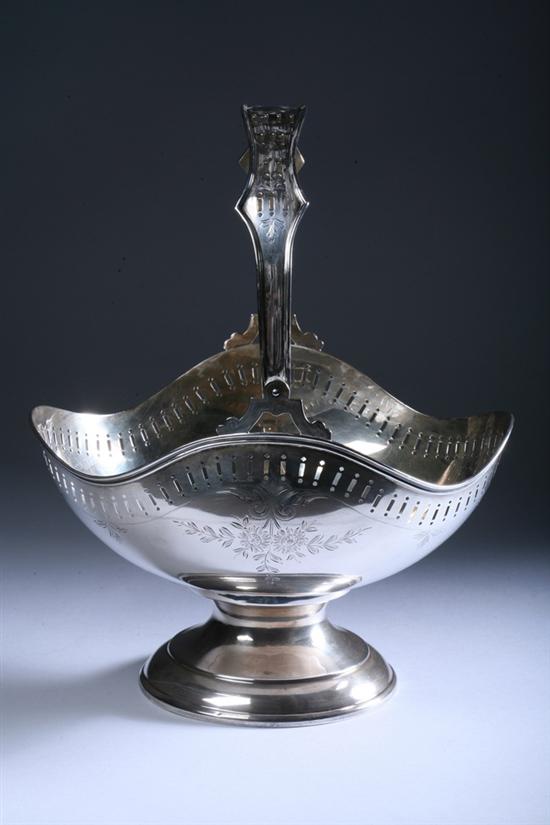 Appraisal: VICTOR SIEDMAN STERLING SILVER CAKE BASKET Circa - Shaped oval