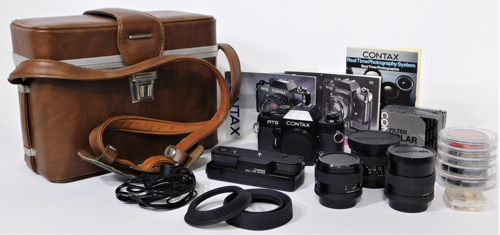 Appraisal: YASHICA CONTAX RTS SLR CAMERA WITH LENSES Yashica Contax RTS