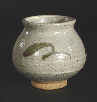 Appraisal: A Bernard Leach St Ives stoneware vase ovoid painted with