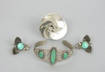 Appraisal: A Grouping of Mexican Sterling Silver Jewerly Lot includes a