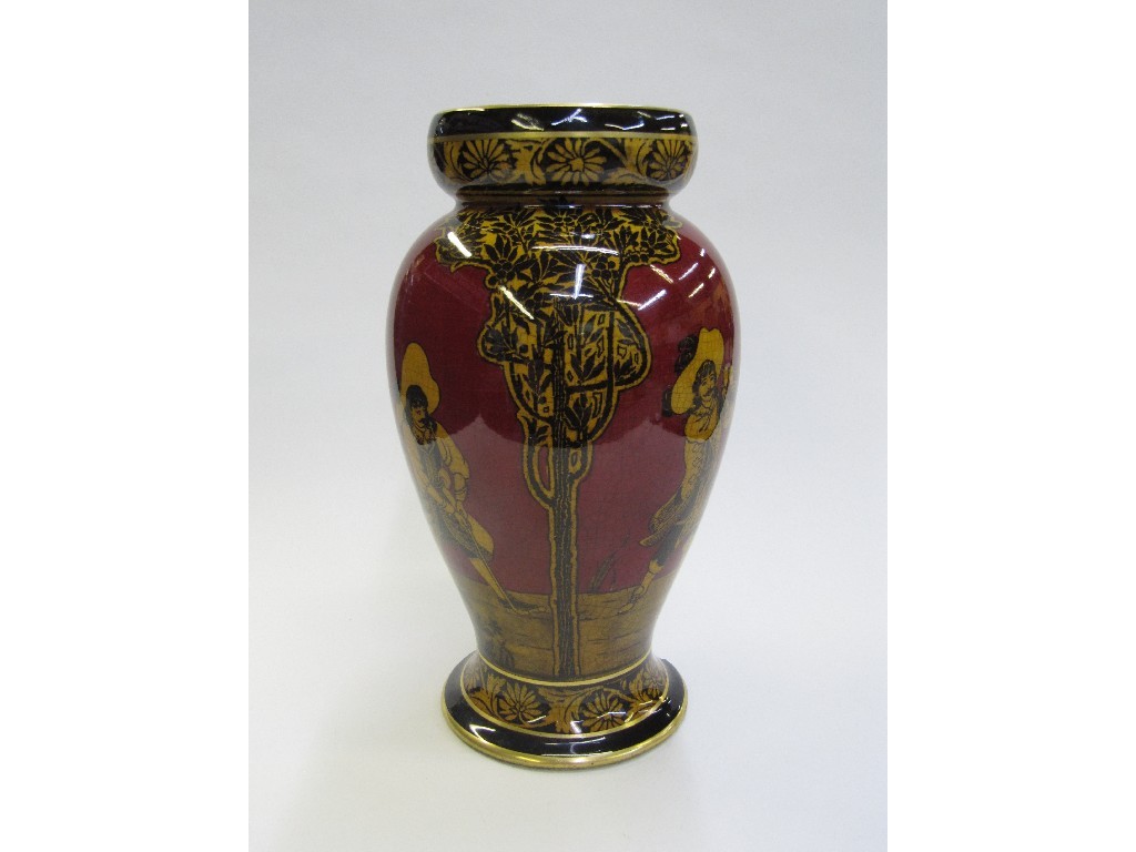 Appraisal: Doulton Morrisian Ware vase transfer print decorated with th century