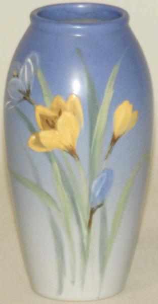 Appraisal: Weller Floral Vase Artist signed Depicting flowers No damage or