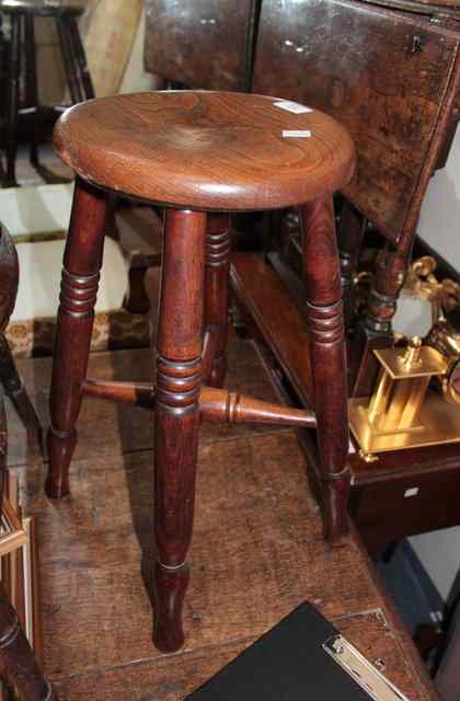 Appraisal: A LATE TH EARLY TH CENTURY ELM TOPPED STOOL with