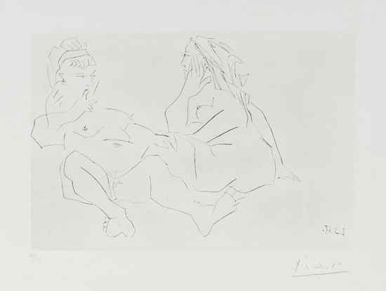 Appraisal: Pablo Picasso - Deux Femmes III b etching signed in