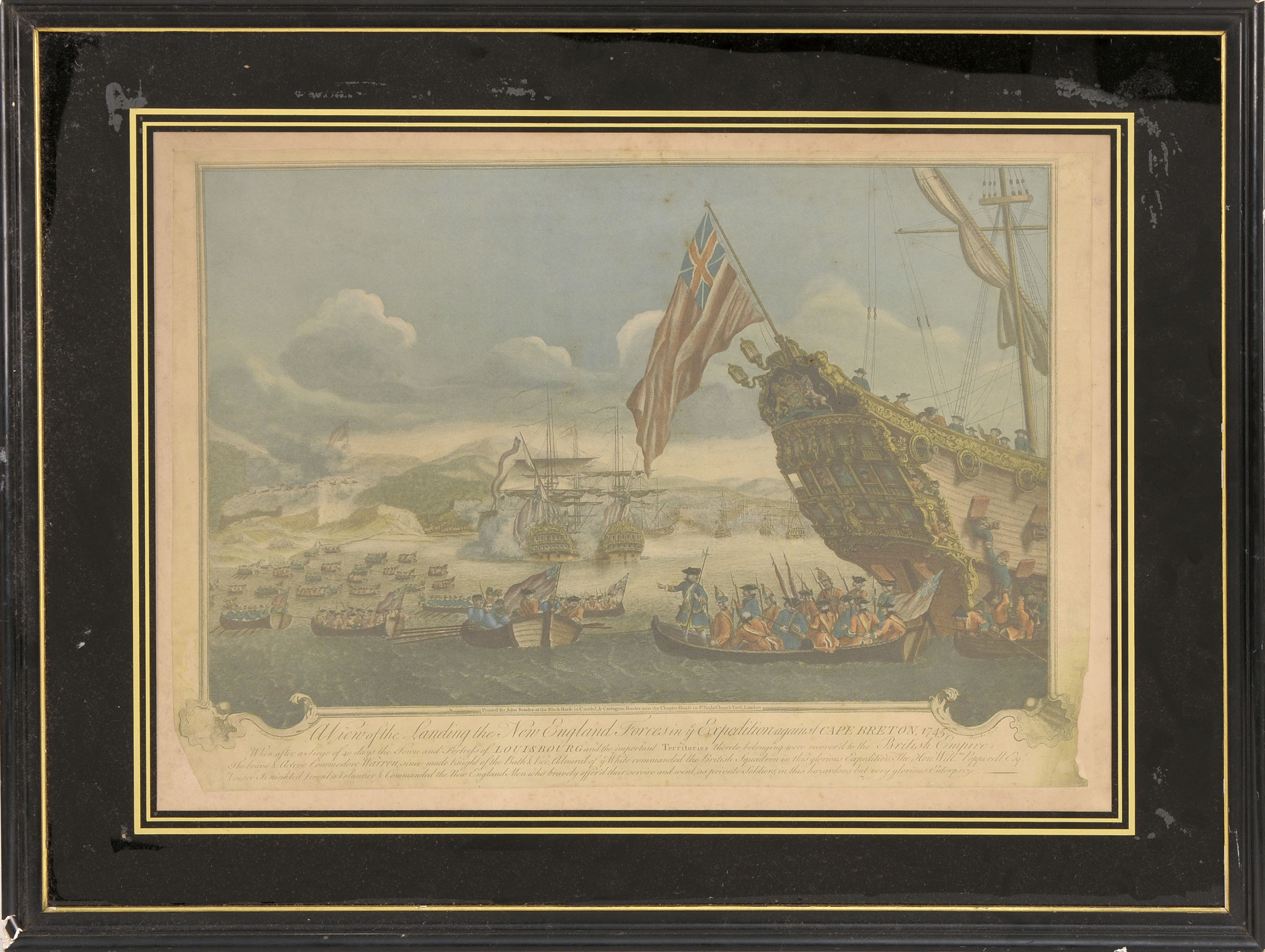 Appraisal: OFFSET LITHOGRAPH DEPICTING A VIEW OF THE LANDING THE NEW