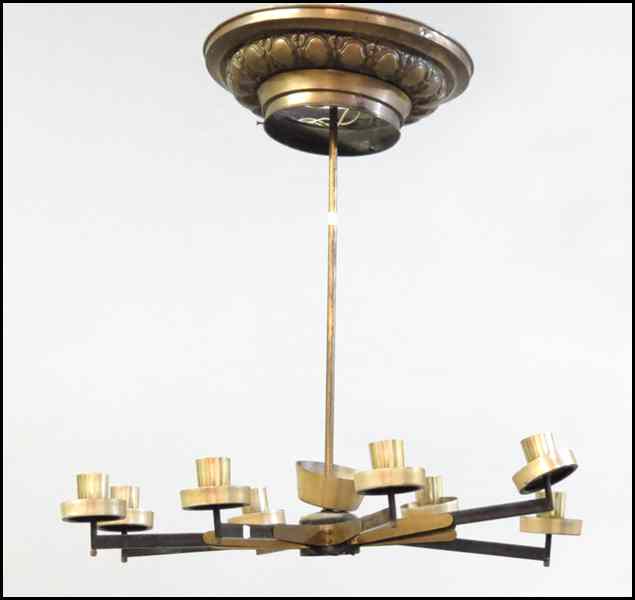 Appraisal: EIGHT-LIGHT PATINATED METAL CHANDELIER '' x '' Condition No Specific