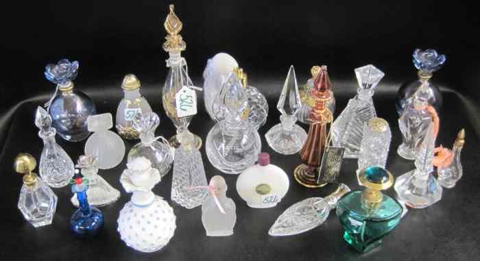 Appraisal: COLLECTION OF GLASS PERFUMES a variety of styles and sizes