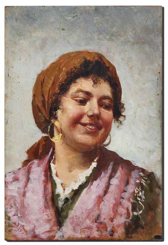 Appraisal: GOOD EARLY TH C PORTRAIT OF A GYPSY GIRL Probably