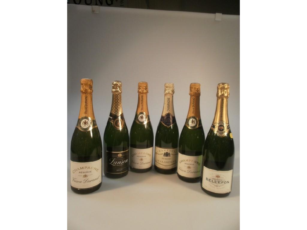 Appraisal: Three bottles of Veuve Dorand champagne a bottle of Besserat