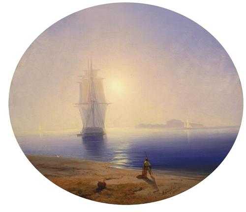 Appraisal: AIVAZOVSKY IVAN KONSTANTINOVICH Feodosija Large sailing ship before Capri Oil