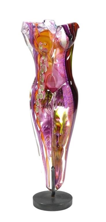 Appraisal: James Nowak art glass nude woman torso sculpture Signed Nowak