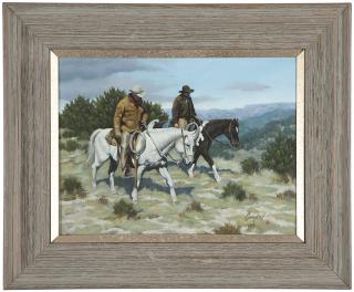 Appraisal: Duward Campbell ''Turkey Ridge'' two cowboys on horseback signed with