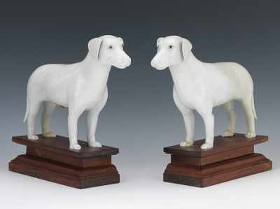 Appraisal: A Pair of Chinese Export Porcelain Dogs ca th th