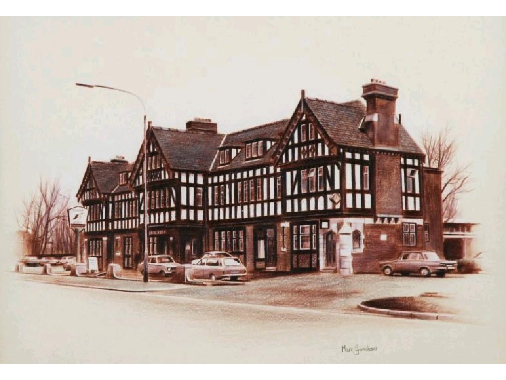 Appraisal: MARC GRIMSHAW PENCIL AND SEPIA DRAWING 'The Pelican Public House