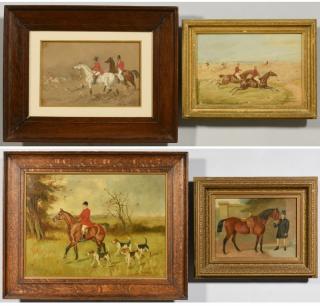 Appraisal: th century English Paintings Horses Fox Hunting Two Horse Paintings